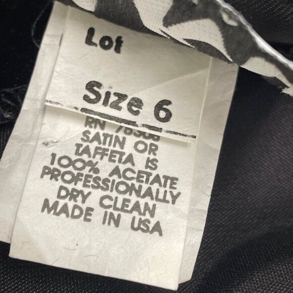 Vintage Niki Black Velvet Keyhole Back Midi Dress Beaded Accent Empire Sz 6 - Picture 8 of 9